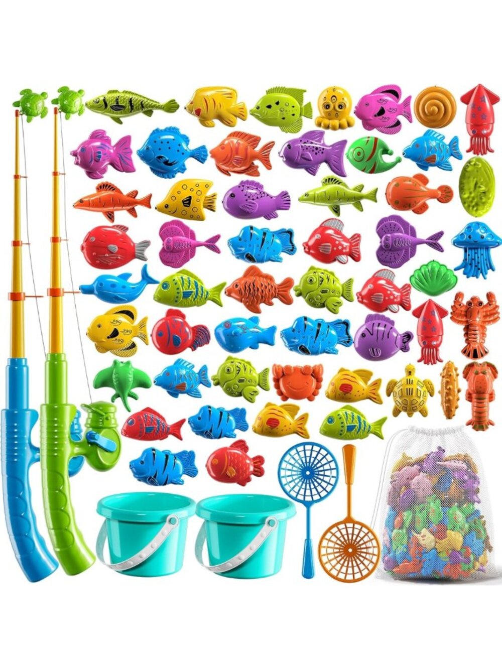 Magnetic Fishing Game for Kids - Water Table Bathtub Toy, Outdoor Fun Ages 3-8